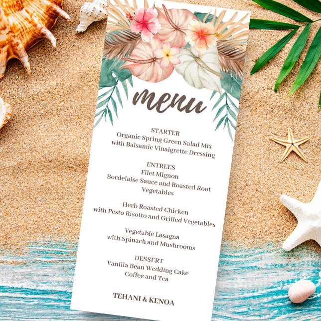 Tahiti | Tropical Island Floral Wedding Menu (Creator Uploaded)