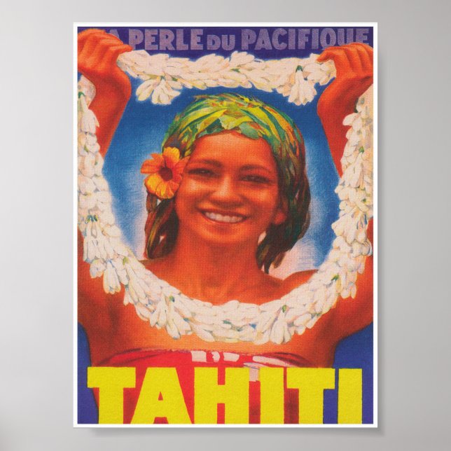 Tahiti Vintage Travel Poster (Front)