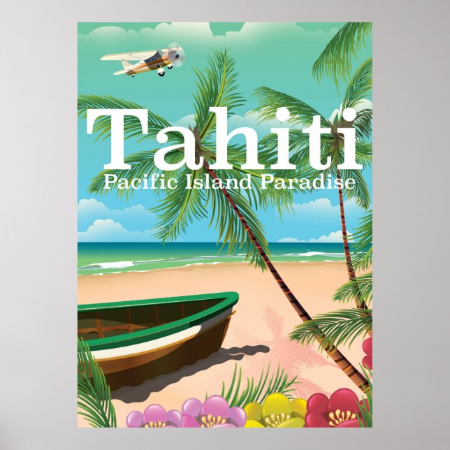 Tahiti vintage travel poster (Front)