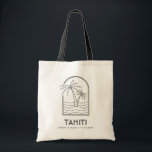 Tahiti Wedding Weekend Destination Wedding Tote Bag<br><div class="desc">Welcome your Tahiti wedding guests with these custom wedding welcome bags! Embrace the sunny spirit with this classic tote featuring a palm tree and ocean line sketch design. Customise it with the name and location of your wedding. Give your guests a stylish gift to be used long after the festivities...</div>