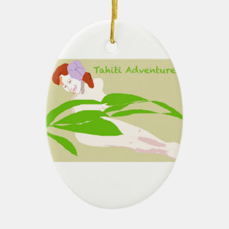 Tahiti Woman Ceramic Tree Decoration