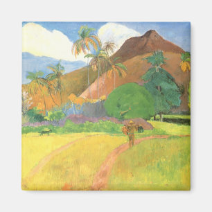 Tahitian Landscape, Mountains Tahiti, Paul Gauguin Magnet