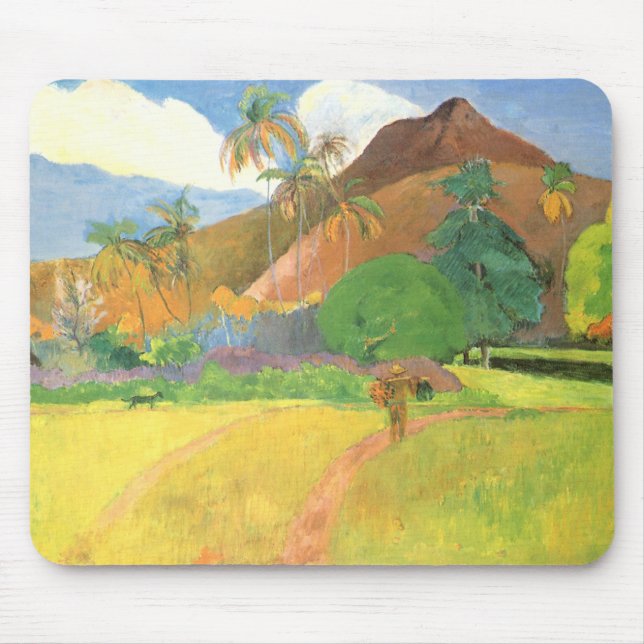Tahitian Landscape, Mountains Tahiti, Paul Gauguin Mouse Pad (Front)