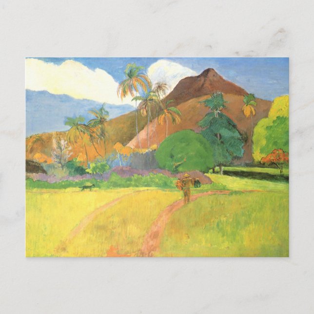 Tahitian Landscape, Mountains Tahiti, Paul Gauguin Postcard (Front)