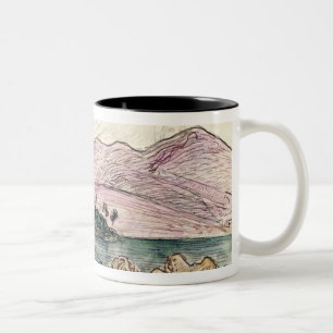 Tahitian Landscape (w/c on paper) Two-Tone Coffee Mug
