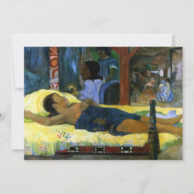 Tahitian Nativity scene Gauguin colourful art woma Announcement (Front)