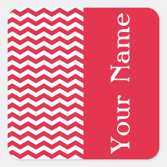 Tahitian Orchid Wave Chevron with name Square Sticker (Front)