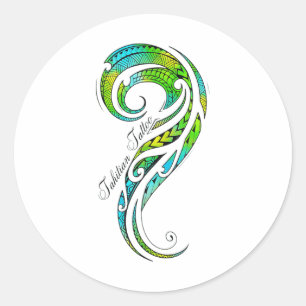 Tahitian Tattoo - Hawaiian Tattoo Graphic _1  Classic Round Sticker