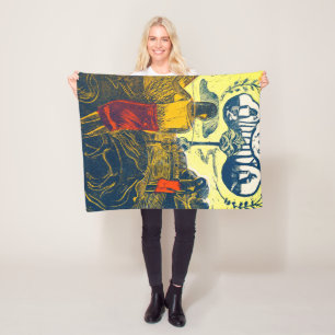 Tahitian Women and Dog, Gauguin Fleece Blanket