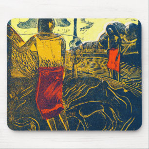 Tahitian Women and Dog, Gauguin Mouse Pad