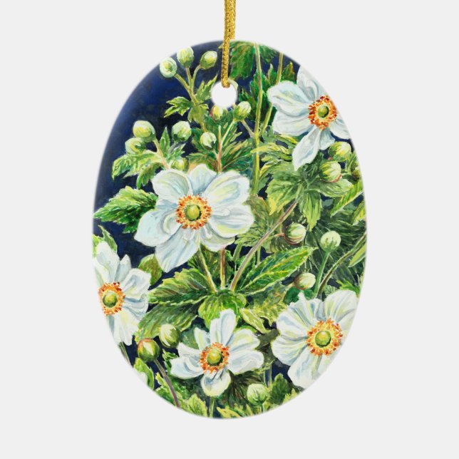 Tahlia's Windflowers - Ceramic Ornament (Front)