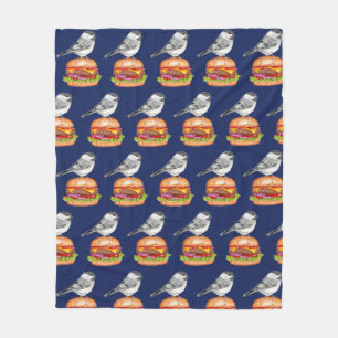 Tahoe Cheeseburger Bird Chickadee Fleece Blanket