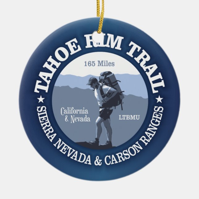 Tahoe Rim Trail Ceramic Tree Decoration (Front)