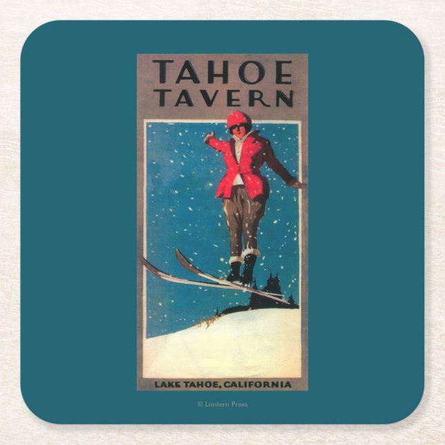 Tahoe Tavern Promo Poster Square Paper Coaster (Front)