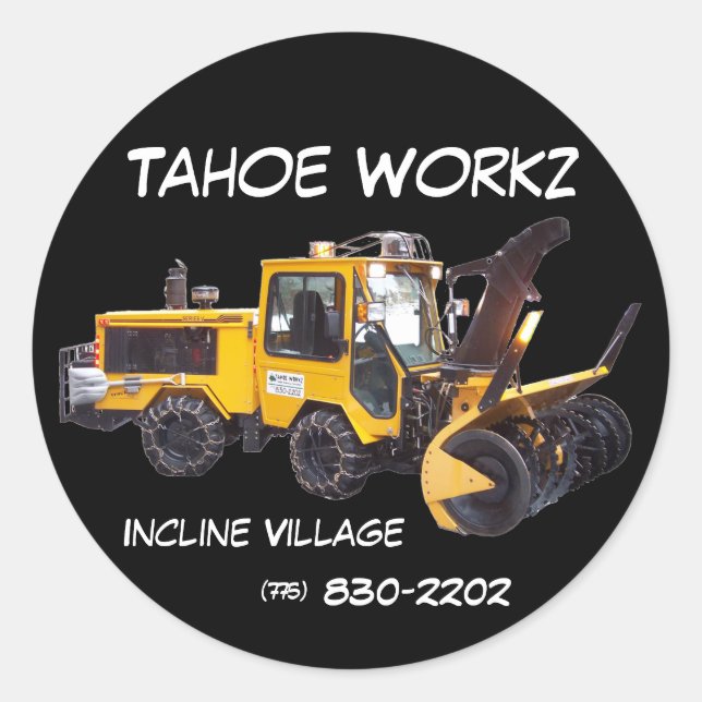 Tahoe Workz llc Snow Removal Services Sticker (Front)