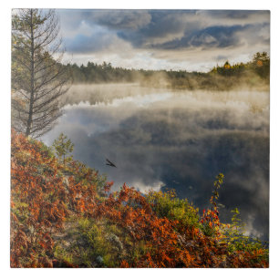 Tahquamenon River Sunrise Paradise, Michigan Ceramic Tile