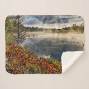 Tahquamenon River Sunrise   Paradise, Michigan Sherpa Blanket