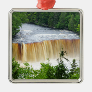Tahquamenon Upper Falls Metal Tree Decoration