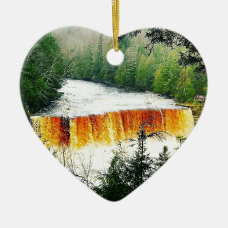 Tahquamenon Upper Falls Upper Peninsula Michigan Ceramic Tree Decoration