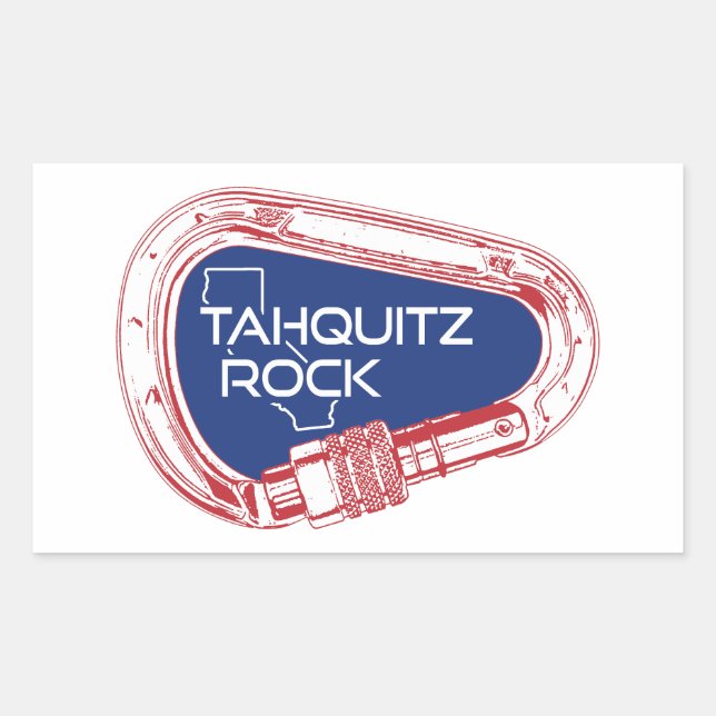 Tahquitz Rock California Climbing Carabiner Rectangular Sticker (Front)