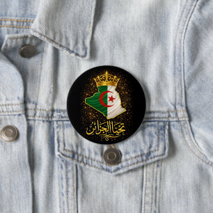 Tahya El Djazair – Golden Long Live Algeria Button