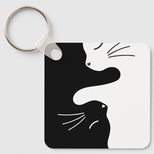 Tai Chi Cat Zen Master Kitty Balance Key Ring (Front)