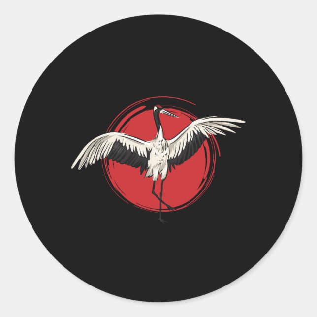 Tai Chi Crane Classic Round Sticker (Front)