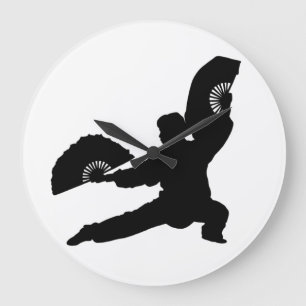 Tai Chi Fan Wall Clock