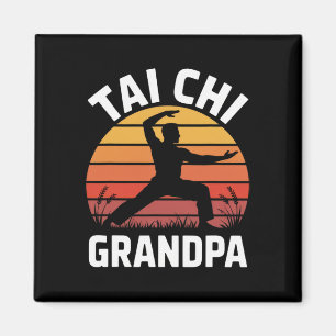 Tai Chi Grandpa Senior Fitness Yoga Lance Health Magnet