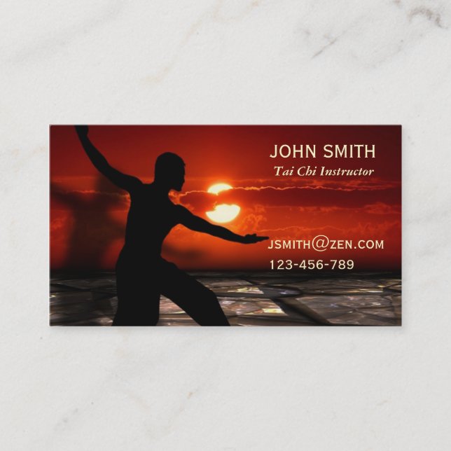 Tai Chi Instructor Martial Arts Business Card (Front)
