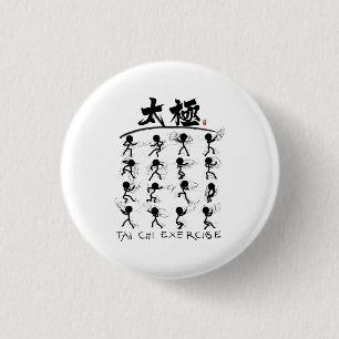 Tai Chi kung fu(功夫) 3 Cm Round Badge