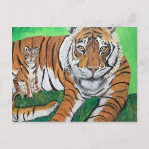 Tai Chi Qigong Tiger Iconic Insight PaintingDesign Postcard