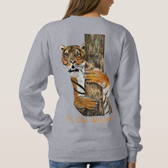 Tai Chi Qigong Tiger Iconic Insight PaintingDesign Sweatshirt (Back)