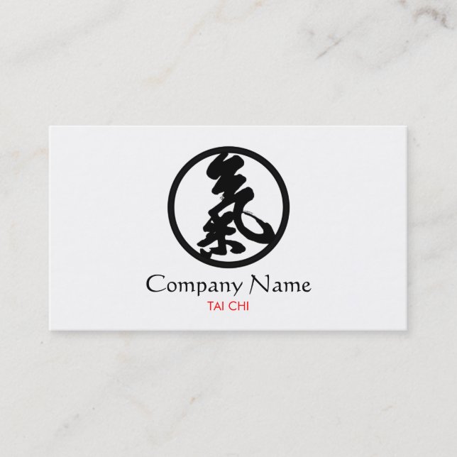 Tai Chi Symbol Yoga and Meditation White Business Card (Front)