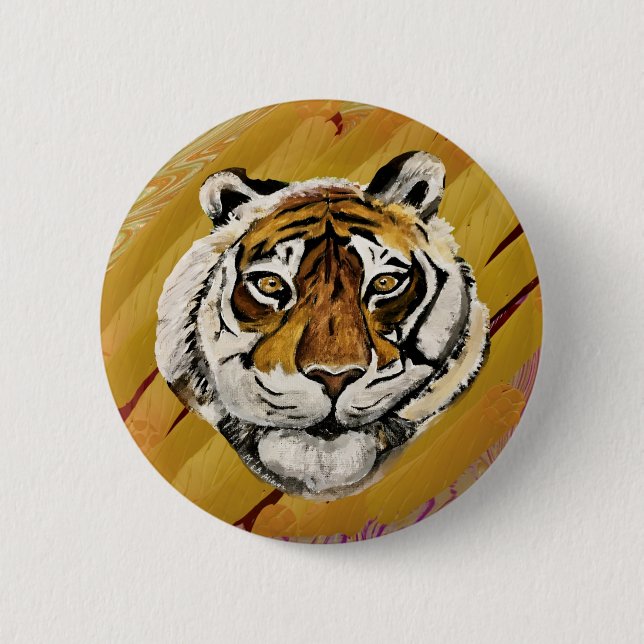 Tai Chi Tiger & Grace 6 Cm Round Badge (Front)