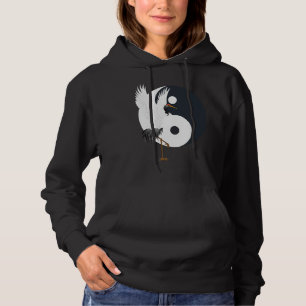 Tai Chi White Crane Yin Yang Qi Gong Chinese White Hoodie