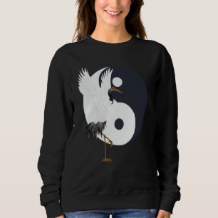 Tai Chi White Crane Yin Yang Qi Gong Chinese White Sweatshirt