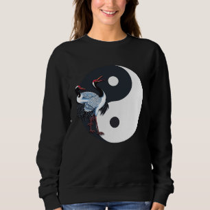 Tai Chi White Crane Yin Yang Qi Gong Chinese White Sweatshirt