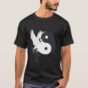 Tai Chi White Crane Yin Yang Qi Gong Chinese White T-Shirt