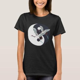 Tai Chi White Crane Yin Yang Qi Gong Chinese White T-Shirt