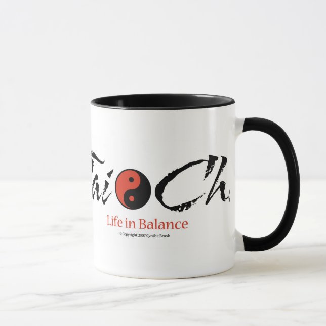 Tai Chi Yin/Yang 'Life In Balance' Ringer Mug (Right)