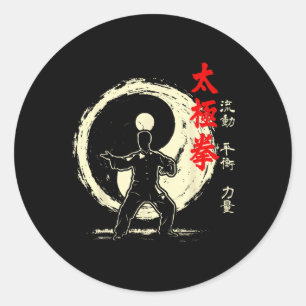 Tai Chi Yin Yang Meditation Martial Arts Practice Classic Round Sticker