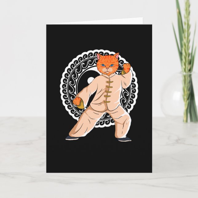 Tai Chi Ying Yang Tai Chi Cat Card (Front)