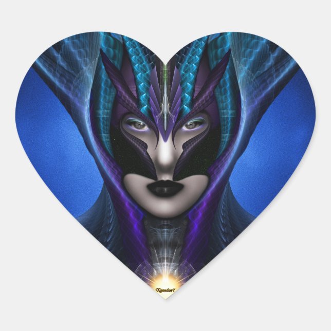 Taidushan Sai Shadow Blue Heart Stickers (Front)