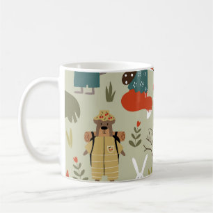 Taiga Wildlife: Vintage Kids Pattern Coffee Mug