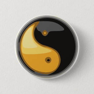Taijitu_yellow 6 Cm Round Badge