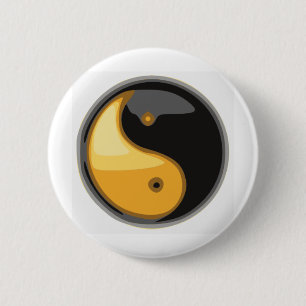 Taijitu_yellow 6 Cm Round Badge