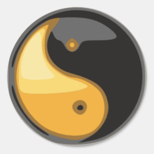 Taijitu_yellow Classic Round Sticker