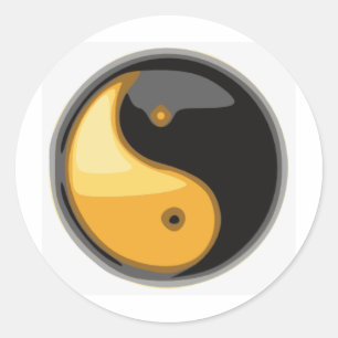 Taijitu_yellow Classic Round Sticker