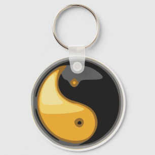 Taijitu_yellow Key Ring